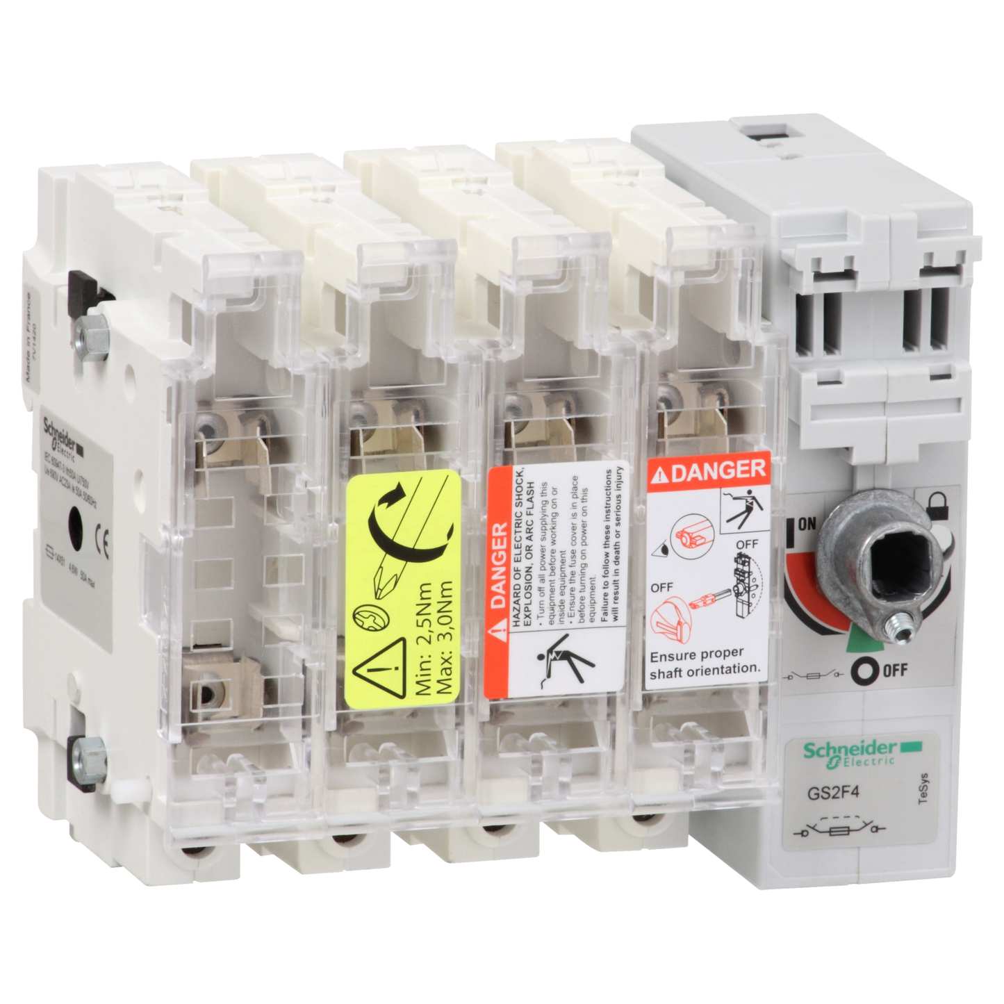 Schneider Electric-GS2F4-TeSys GS - interrupteur sectionneur fusible - 4P - 50A - 14x51 mm