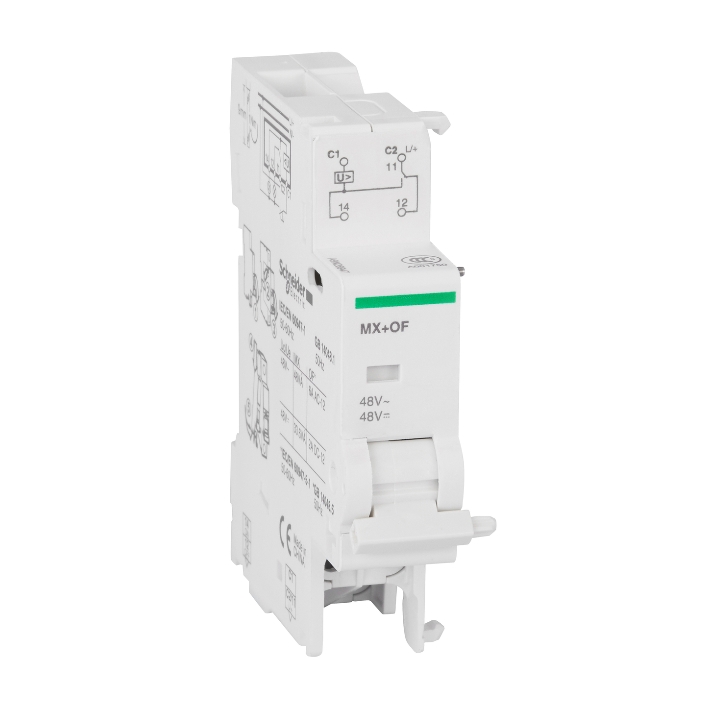 Schneider Electric-A9N26947-Déclencheur à émission de tension MX + OF 48VCA-CC 3A 415VCA - 6A 240VCA