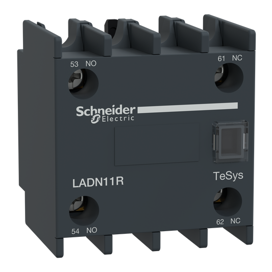 Schneider Electric-LADN11R-TeSys D - bloc contacts aux frontaux - 1F+1O - bornes vis-étriers - 17V/1mA