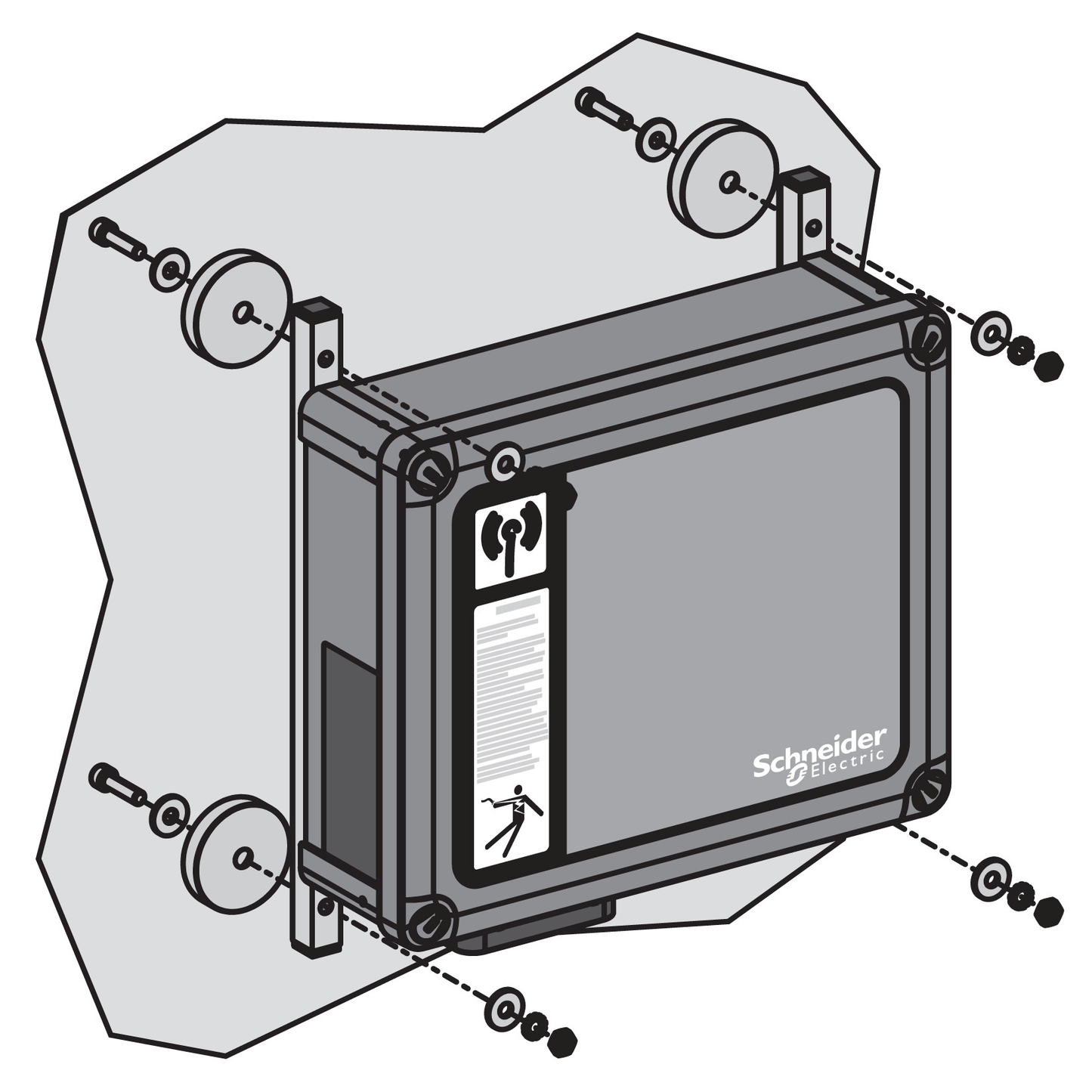Schneider Electric-ZARC091-eXLhoist - kit de fixation - support métallique aimanté + silent blocs