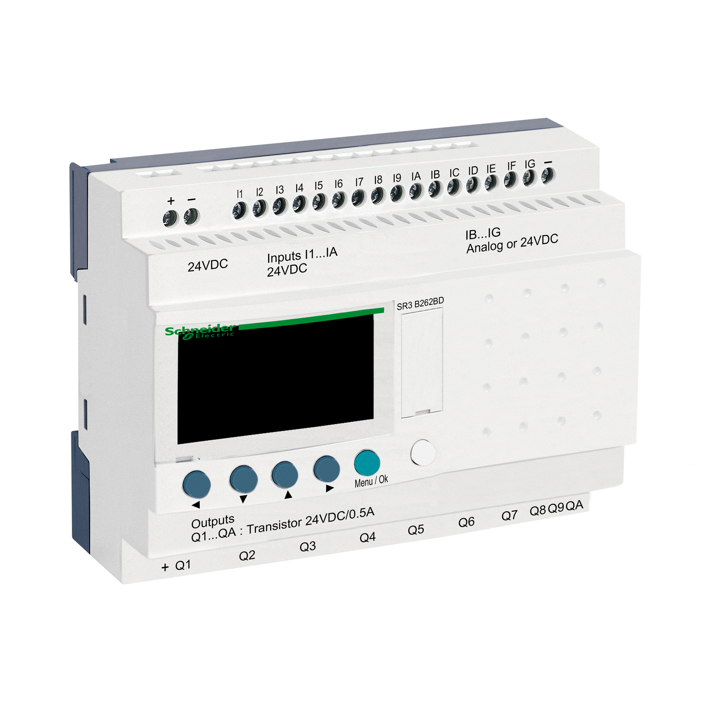 Schneider Electric-SR3B262BD-Zelio Logic - relais intelligent modul.- 26 E/S - 24Vcc - horloge - affichage