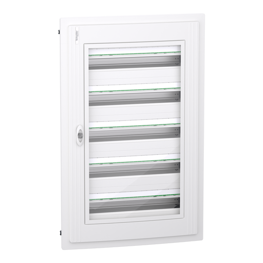 Schneider Electric-LVSXH524-PrismaSeT XS - Coffret plastique encastré 5 rang. 24 modules - avec porte transp