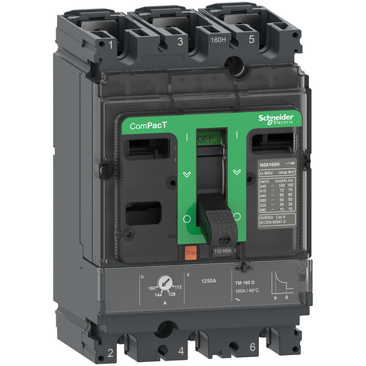 Schneider Electric-C10H3TM050-ComPacT NSX100H - Disjoncteur - TM-D 50A - 3P3D - 70kA - montage fixe