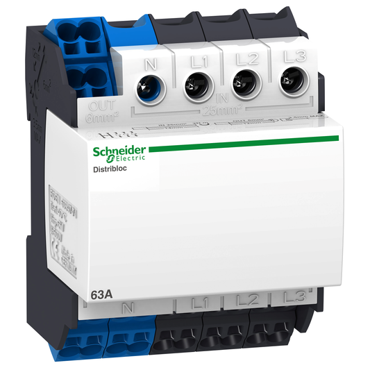 Schneider Electric-LVS04040-Linergy DX - Répartiteur étagé 63A connexion rapide - alim. par le haut
