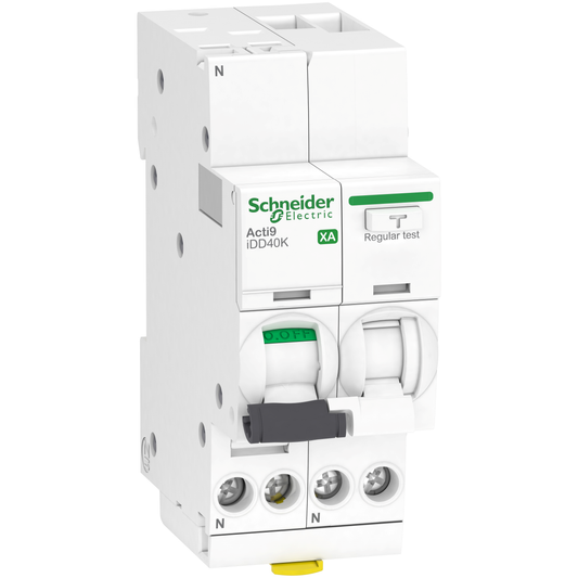 Schneider Electric-A9DS1620-Acti9 iDD40K XA - Disj dif auto/vis - 1P+N - 20A - Crb C - 4500A - 30mA Type AC