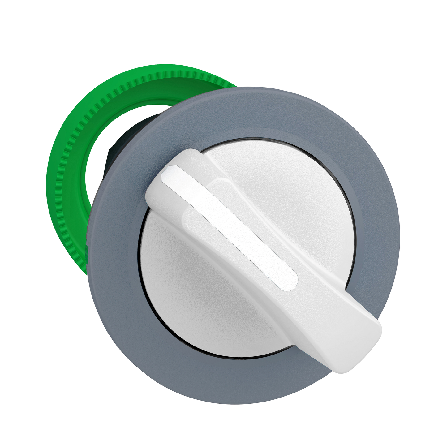 Schneider Electric-ZB5FD201C0-Harmony XB5 - tête bouton tournant - Ø22 - col flush grise - 2 pos fixes - blanc