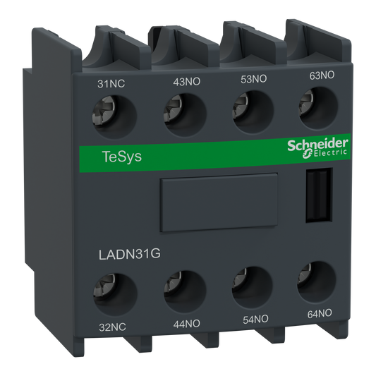 Schneider Electric-LADN31G-TeSys D - bloc contacts aux frontaux - 3F+1O - 9 à 80A - étrier - EN50012