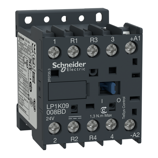 Schneider Electric-LP1K09008BD-TeSys LP1K - contacteur - 4P (2F+2O) - AC-1 440V - 20A - bobine 24Vcc