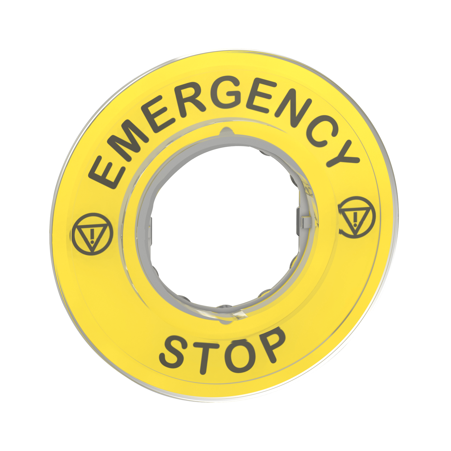 Schneider Electric-ZBY9320-Harmony - étiquette circulaire jaune 3D - Ø60 - Emergency Stop