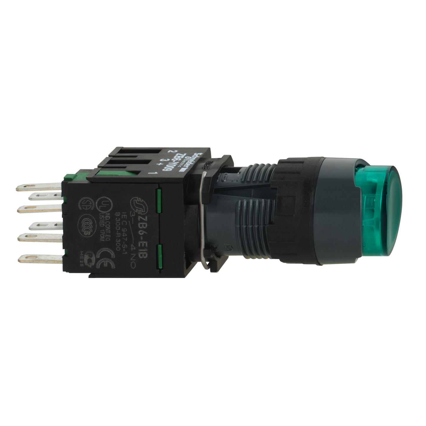 Schneider Electric-XB6AE3B1B-Harmony XB6 - bouton-pous. lum. - Ø16mm - à imp. dépassant - 24V - 1F - vert