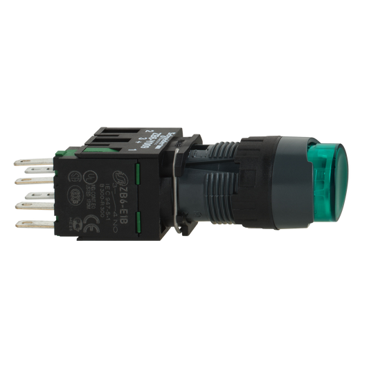 Schneider Electric-XB6AE3B1B-Harmony XB6 - bouton-pous. lum. - Ø16mm - à imp. dépassant - 24V - 1F - vert