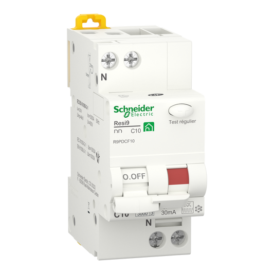 Schneider Electric-R9PDCF10-Resi9 - disjoncteur différentiel - 1P+N - 10A - 30mA - courbe C - type Fsi