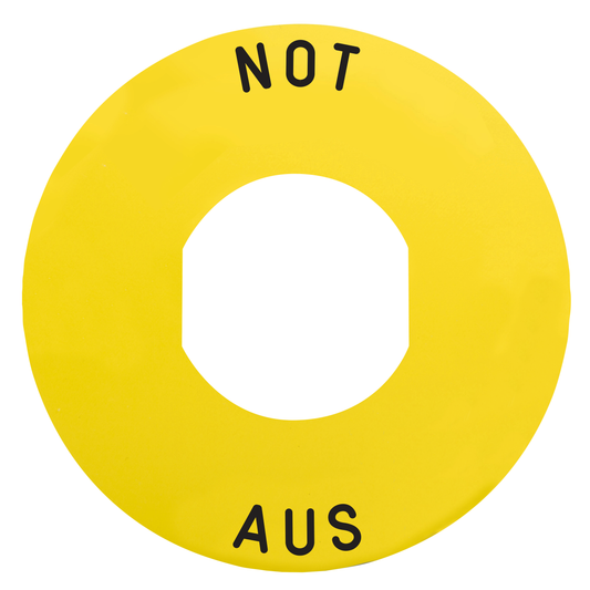 Schneider Electric-ZBY9260-Harmony - étiquette plate - jaune - 'NOT-AUS' - Ø60
