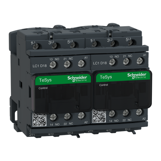 Schneider Electric-LC2D18B7V-TeSys LC2D - contacteur inverseur - 3P - AC-3 440V - 18A - bobine 24Vca