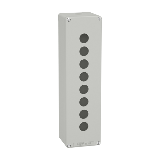 Schneider Electric-XAPD5508-Boite métal vide grise - M32 x1 - 8 trous 22 mm - 85x310x77 mm