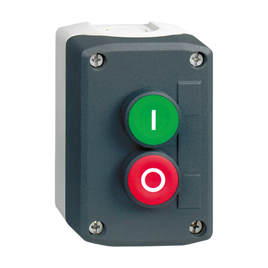 Schneider Electric-XALD214-Harmony boite - 2 boutons poussoirs Ø22 - vert /rouge dépassant