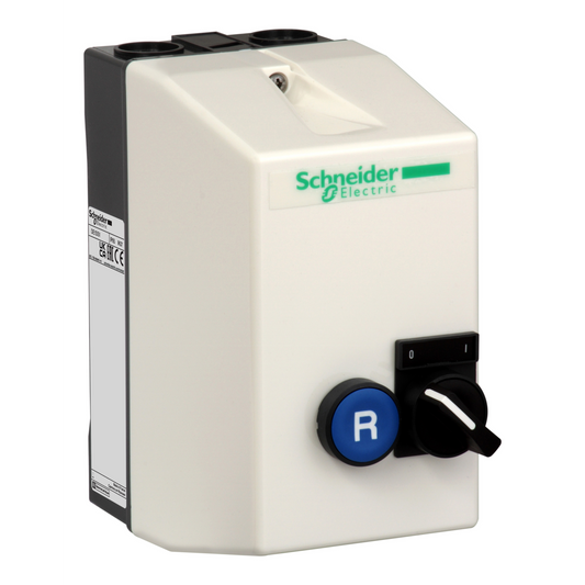 Schneider Electric-DE1DS2A13-TeSys - coffret vide - pour LE1D18 D35 - avec bouton-poussoir bleu & commutateur