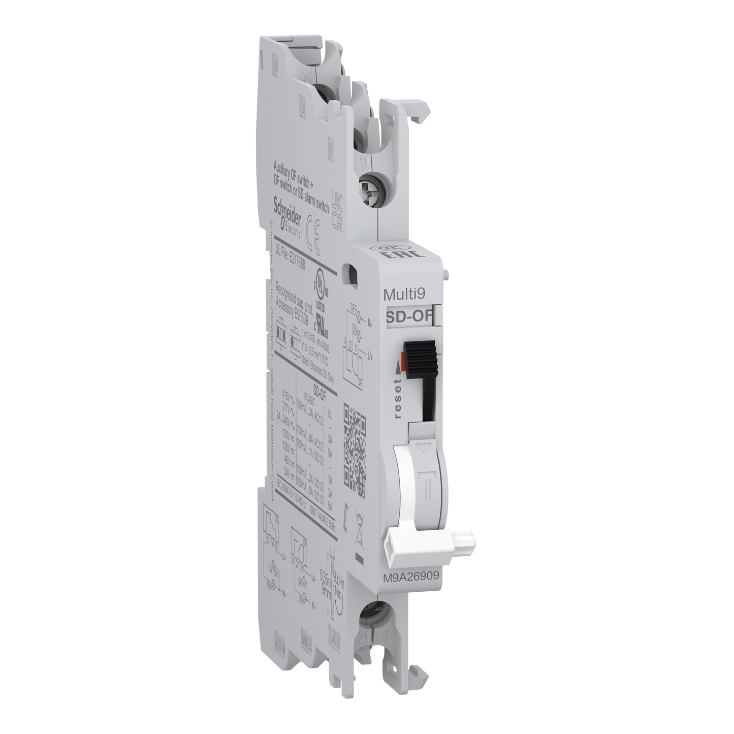 Schneider Electric-M9A26909-Multi9 contact Auxiliaire  10F+1SD/OF 100mA à 6A, AC-DC