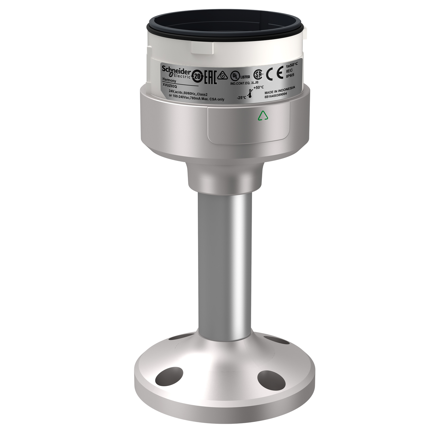 Schneider Electric-XVUZ02Q-Harmony XVU - socle de montage avec mat alu - 100mm - argent