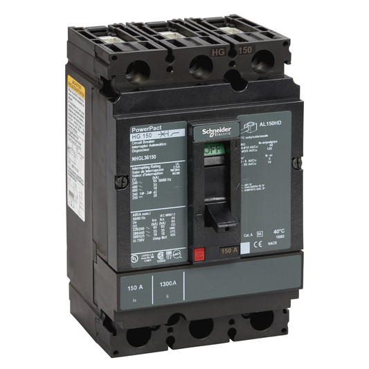 Schneider Electric-NHGL36150-PowerPact H - disjoncteur 250A - avec bornes - 35kA - TMD - 150A - 3P 3d