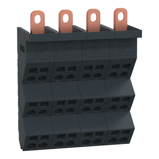 Schneider Electric-LVS04039-Linergy DP - Répartiteur NSXm 4P - 160A Icc 70kA - connect 4x(4x10mm² + 2x16mm²)