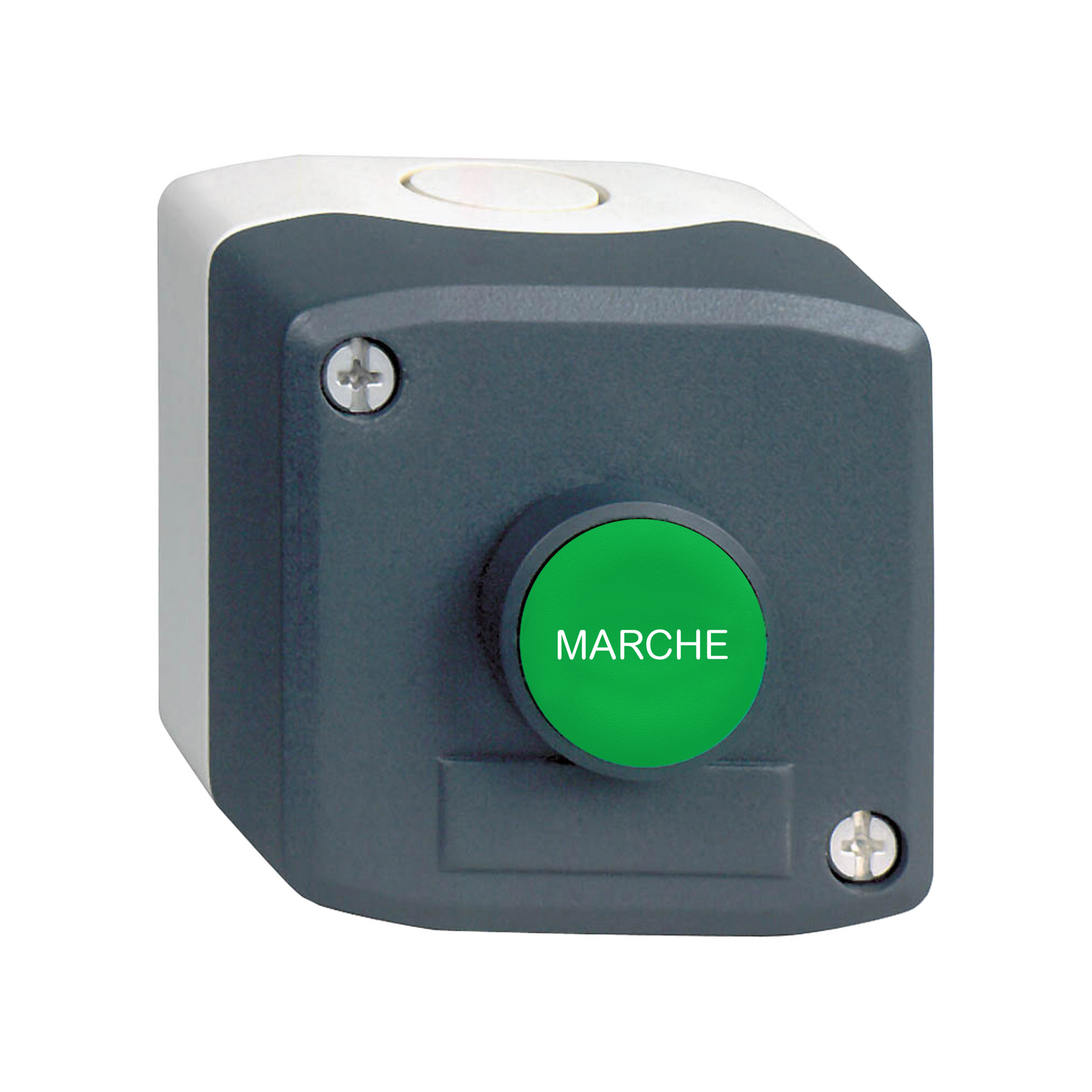 Schneider Electric-XALD104-Harmony XAL - boite 1 bouton poussoir affleurant vert Ø22 marqu 'MARCHE' - 1F