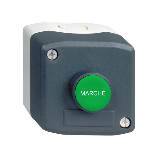 Schneider Electric-XALD104-Harmony XAL - boite 1 bouton poussoir affleurant vert Ø22 marqu 'MARCHE' - 1F