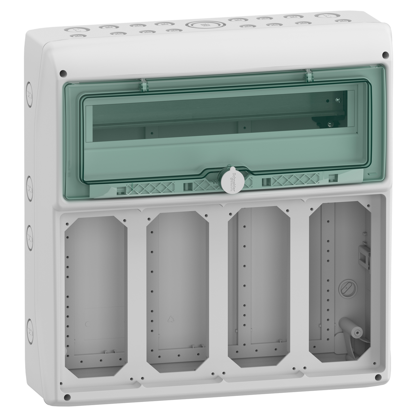Schneider Electric-13163M-Mureva coffret pour prises BLock 448x460mm 18+1 Modules x 4 Ouvertures 103x225mm