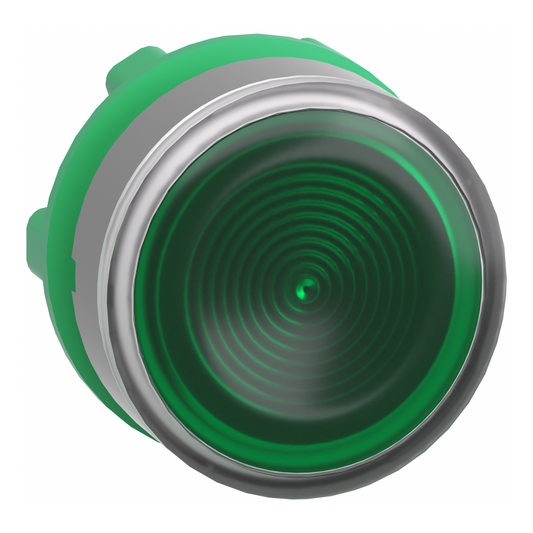 Schneider Electric-ZB5AW333SC0-Harmony XB5 - tête bouton poussoir lumineux - Ø22 - col grise - vert