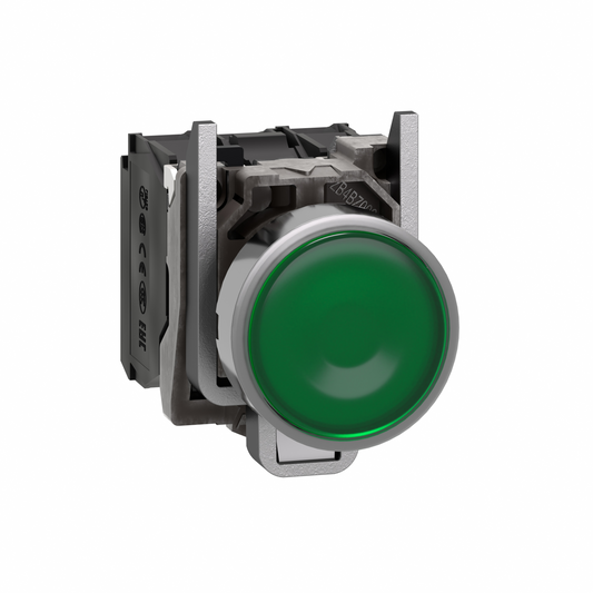 Schneider Electric-XB4BW33B5-Harmony XB4 - poussoir lumineux LED - 1F+1O - vert - Ø22 - 24VACDC