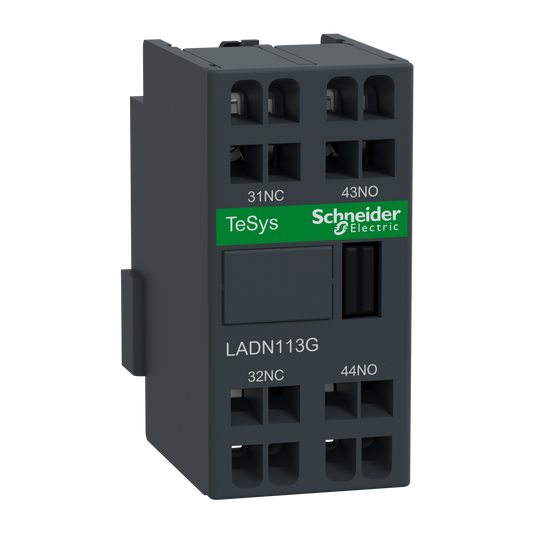 Schneider Electric-LADN113G-TeSys D - bloc contacts aux front - 1F+1O - 9 à 80A - bornes ressort - EN50012