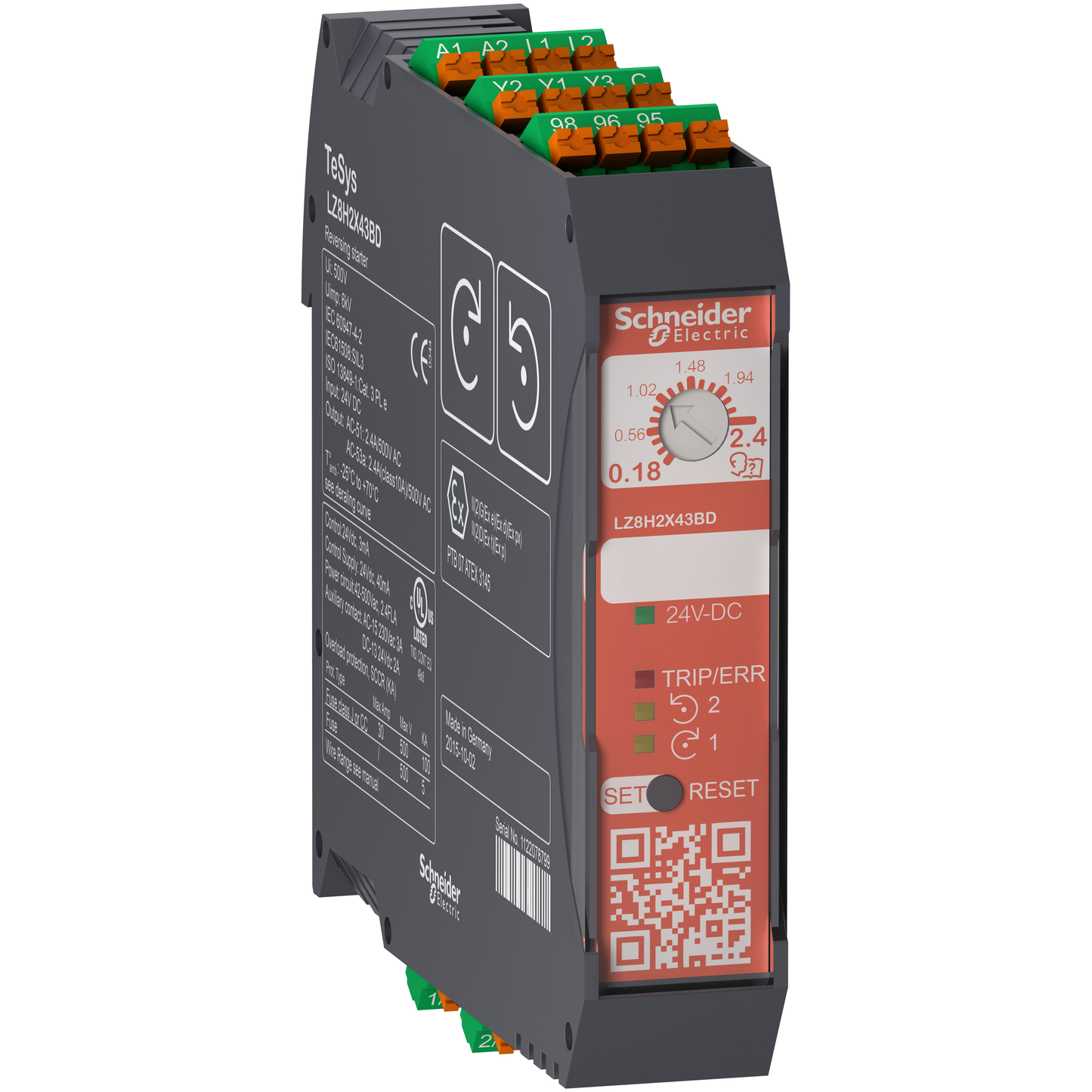 Schneider Electric-LZ8H6X53BD-TeSys H - démarreur hybride - 2 sens - 3kW 400V - 24Vcc - ressort - Safety