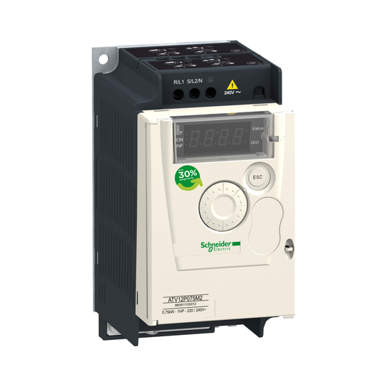 Schneider Electric-ATV12P075M3-Altivar ATV12 - variateur de vit. - 0,75kW 1CV - 200..240 V - 3 ph - sur semelle