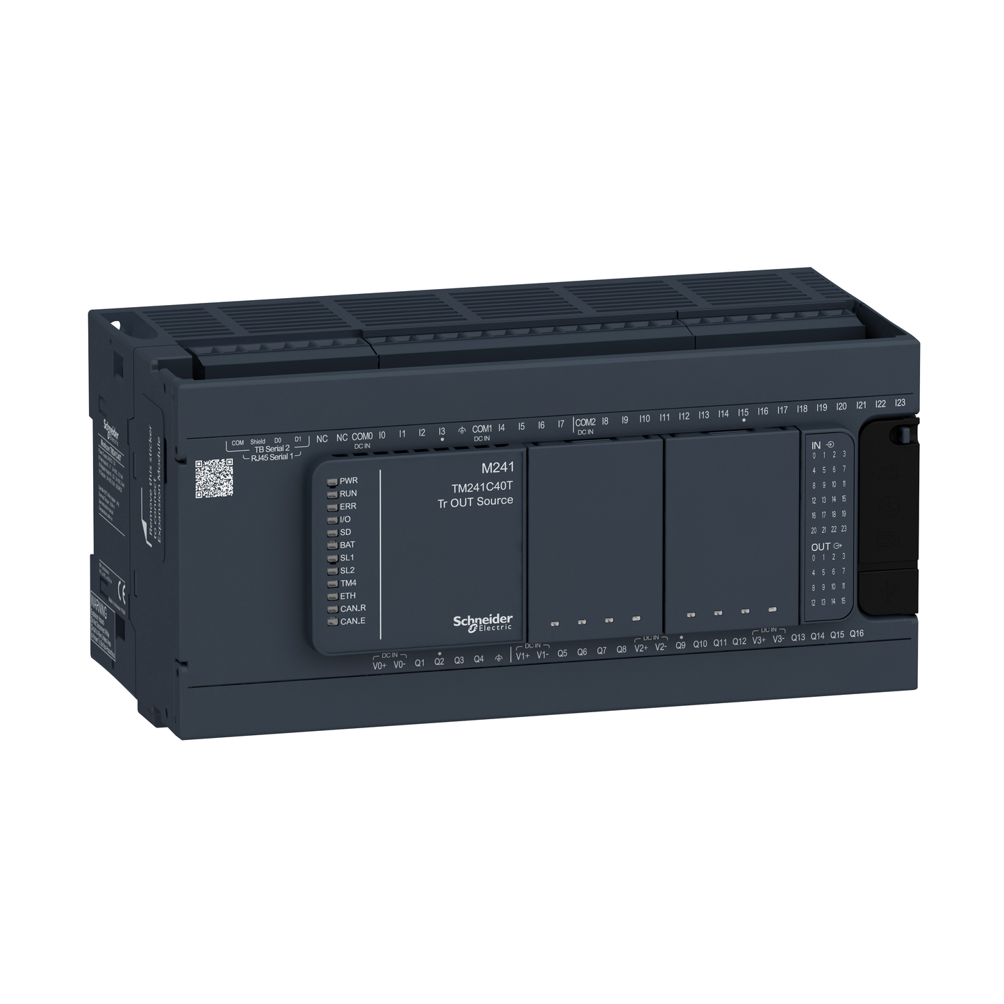 Schneider Electric-TM241C40T-Modicon M241, contrôleur 40E/S PNP, 2 ports série, 24VCC
