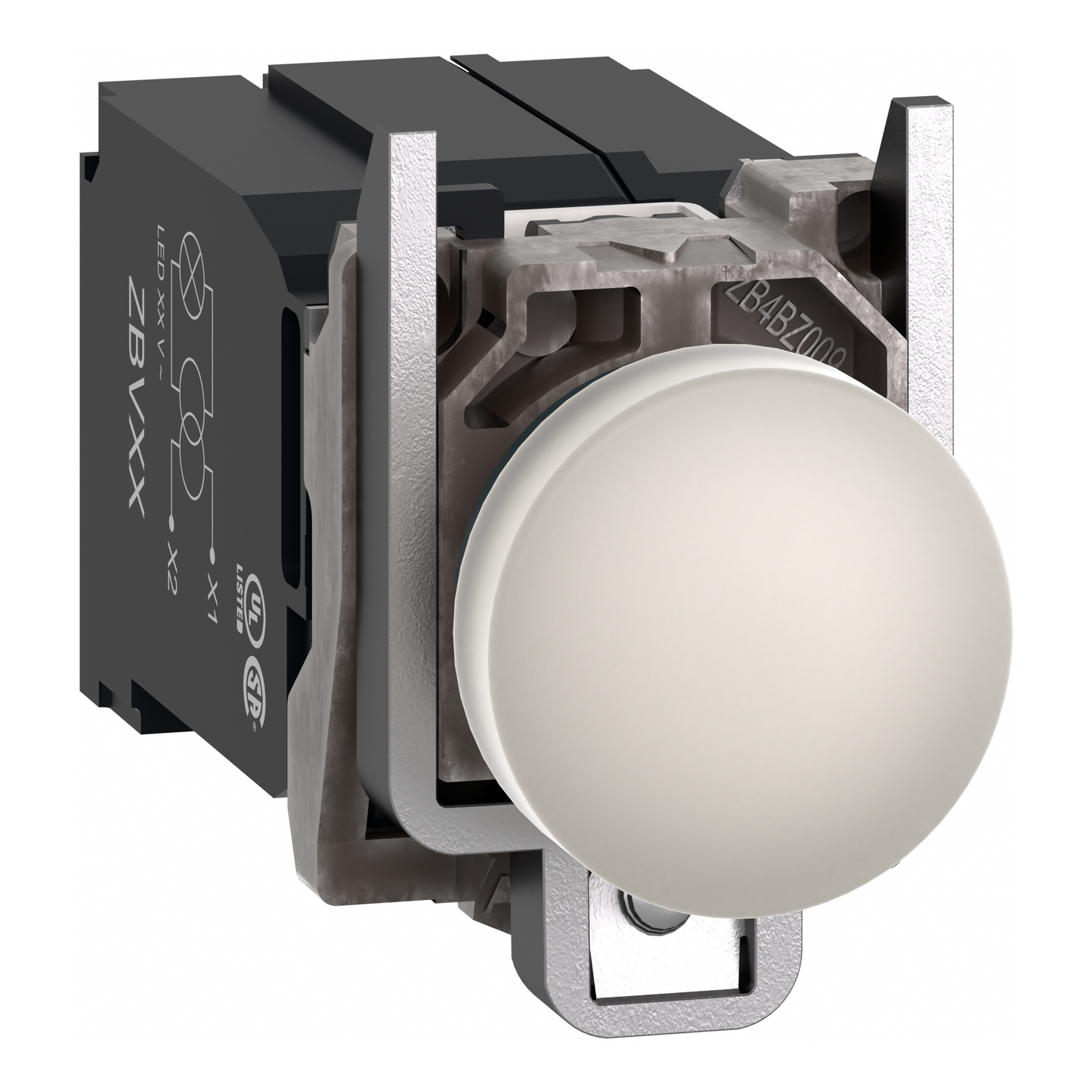 Schneider Electric-XB4BV5B1-Harmony XB4 - voyant lumineux DEL - Ø22 - blanc - alim transfo 400V - vis étrier