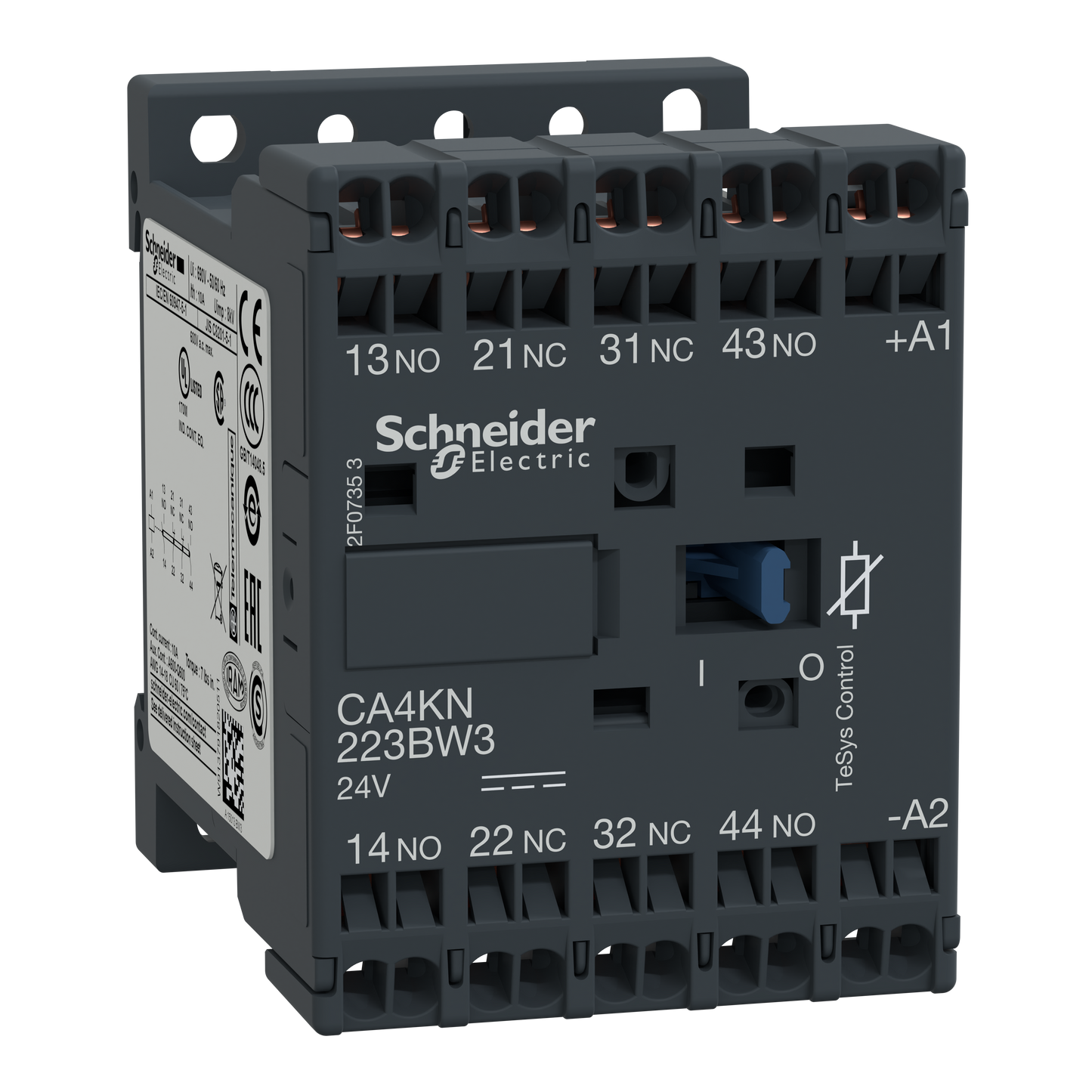 Schneider Electric-CA4KN223BW3-TeSys CA4K - contacteur - 2F+2O - instantané - 10A - 24Vcc