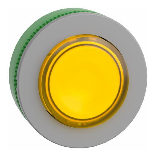 Schneider Electric-ZB5FW183C0-Harmony XB5 - tête bouton poussoir lum - Ø22 - col flush grise - dépass - jaune