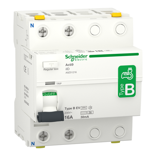 Schneider Electric-A9Z51216-Acti9 iID - interrupteur différentiel - 2P - 16A - 30mA - type B - EV - 230V