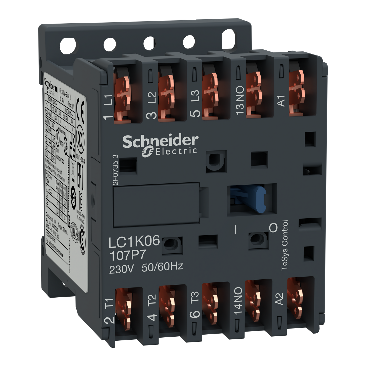 Schneider Electric-LC1K06107P7-TeSys LC1K - contacteur - 3P - AC-3 440V - 6A - bobine 230Vca