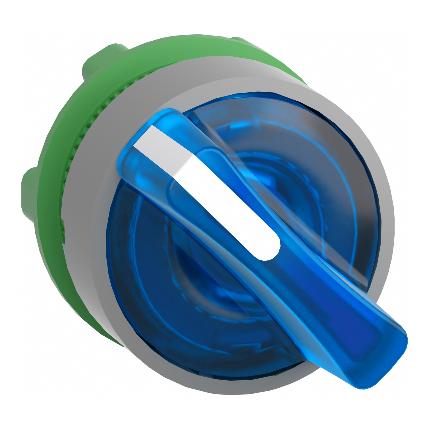 Schneider Electric-ZB5AK1463C0-Harmony XB5 - tête bouton tournant lumin - Ø22 - col grise - 2 pos à rap. - bleu