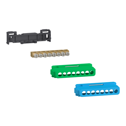 Schneider Electric-LGYT2A08-Linergy - bornier 80A à vis 8 trous 4x16²+4x10² et couvercles pour Terre/Neutre