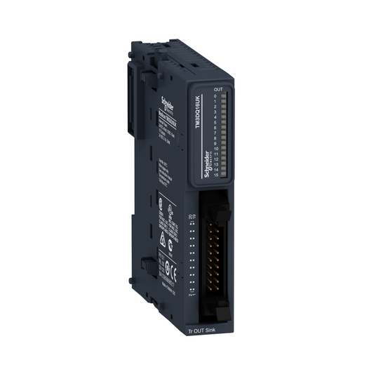 Schneider Electric-TM3DQ16UK-Modicon TM3, module 16 sorties TOR, NPN 0,1A, connecteur HE 10