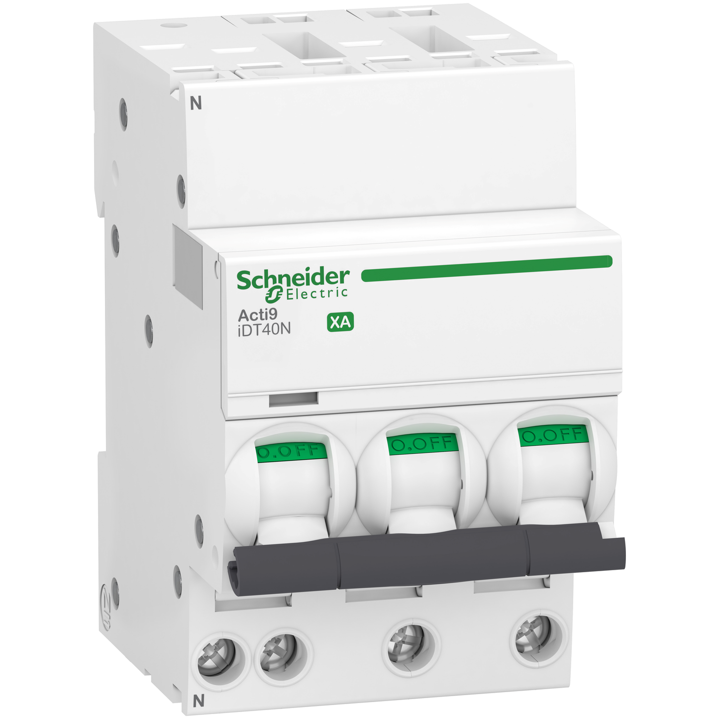 Schneider Electric-A9PA4710-Acti9 iDT40N XA - Disjoncteur modulaire - auto/vis - 3P+N - 10A - C - 6000A/10kA
