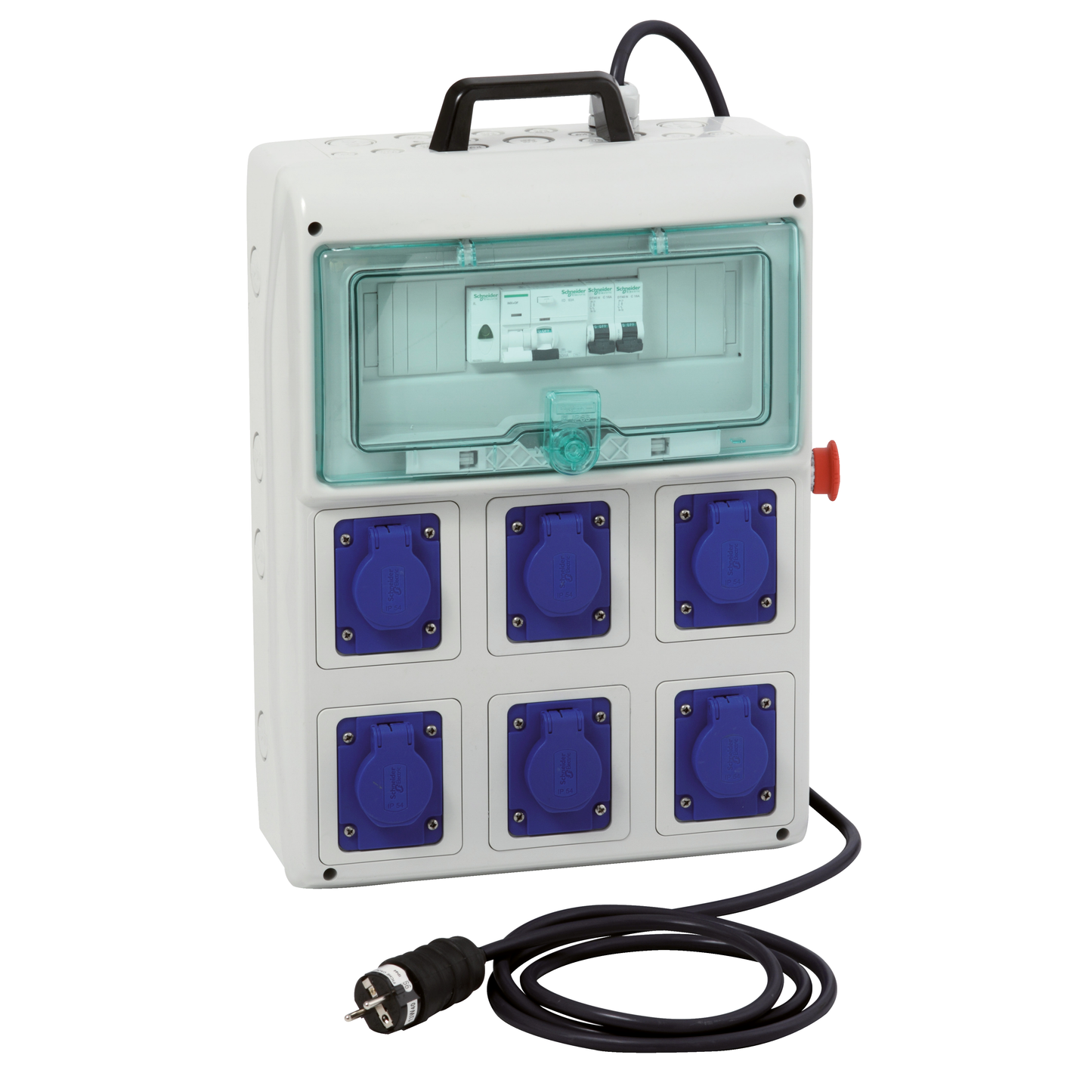 Schneider Electric-PFR10103-Mureva coffret de chantier 6 prises 16A NF avec cordon