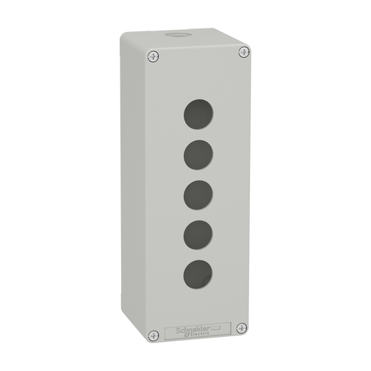 Schneider Electric-XAPD4505-Boite métal vide grise - M25 x1 - 5 trous 22 mm - 80x220x77 mm