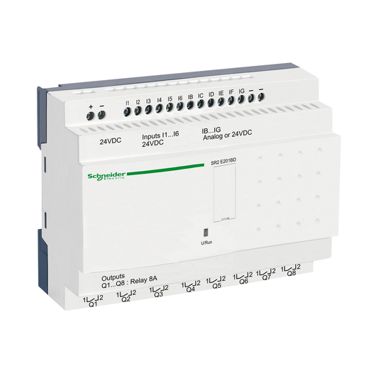Schneider Electric-SR2E201BD-Zelio Logic - relais intelligent compact - 20 E/S 24Vcc - horloge - ss affichage