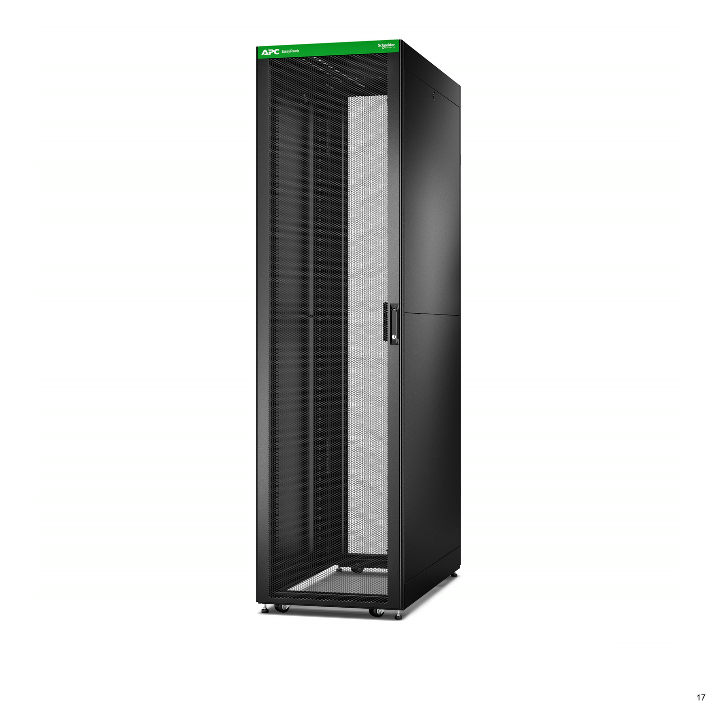 APC-ER6822-Baie EasyRack 600mm/48U/1200mm avec toit, panneau latéral, roulettes, noir