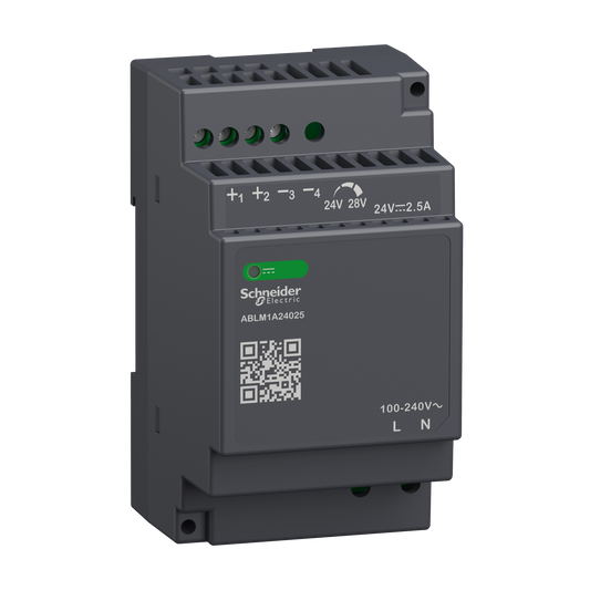 Schneider Electric-ABLM1A24025-Modicon ABL - alimentation à découpage - 2,5A - 100à240Vca mono/biphasé - 24Vcc