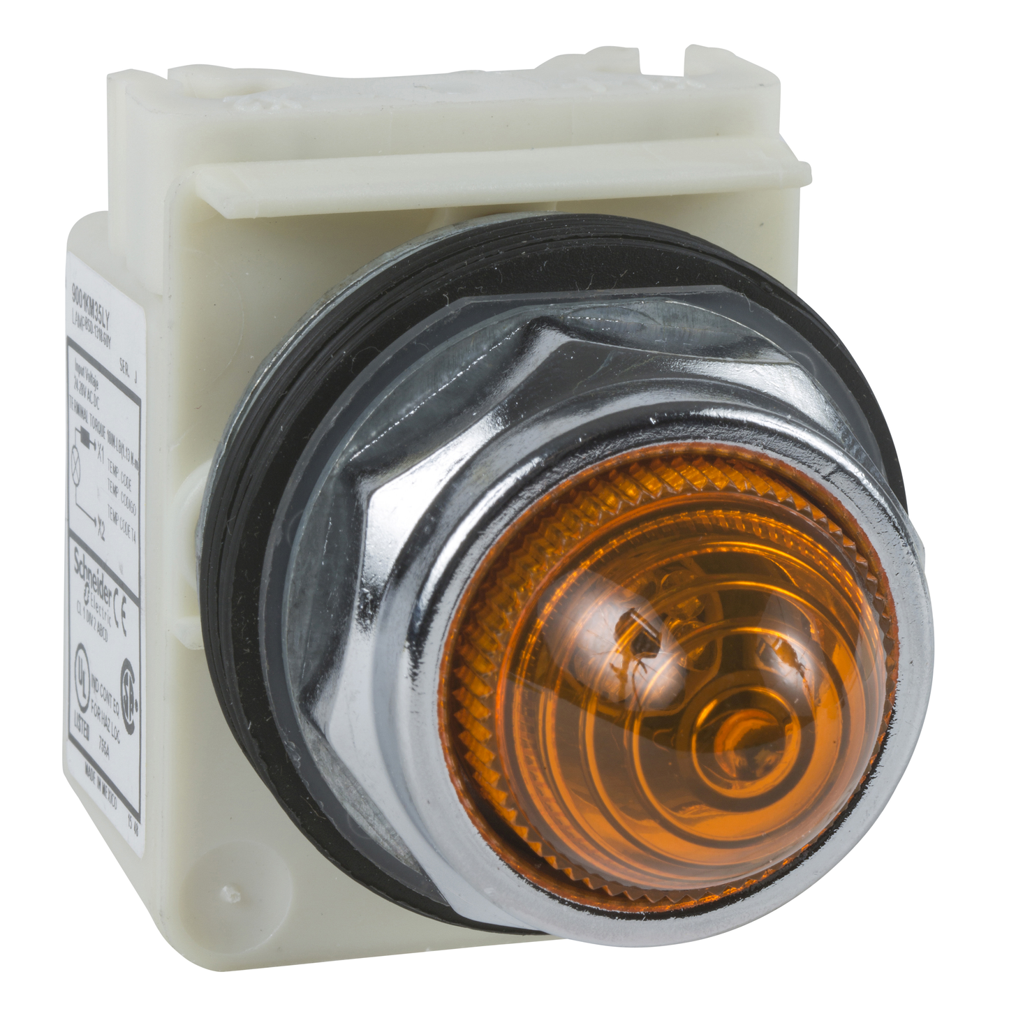 Schneider Electric-9001KP7A9-Harmony 9001K - voyant octogonal - Ø30 - IP66 - ambre - lampe BA9s - 230V -borne