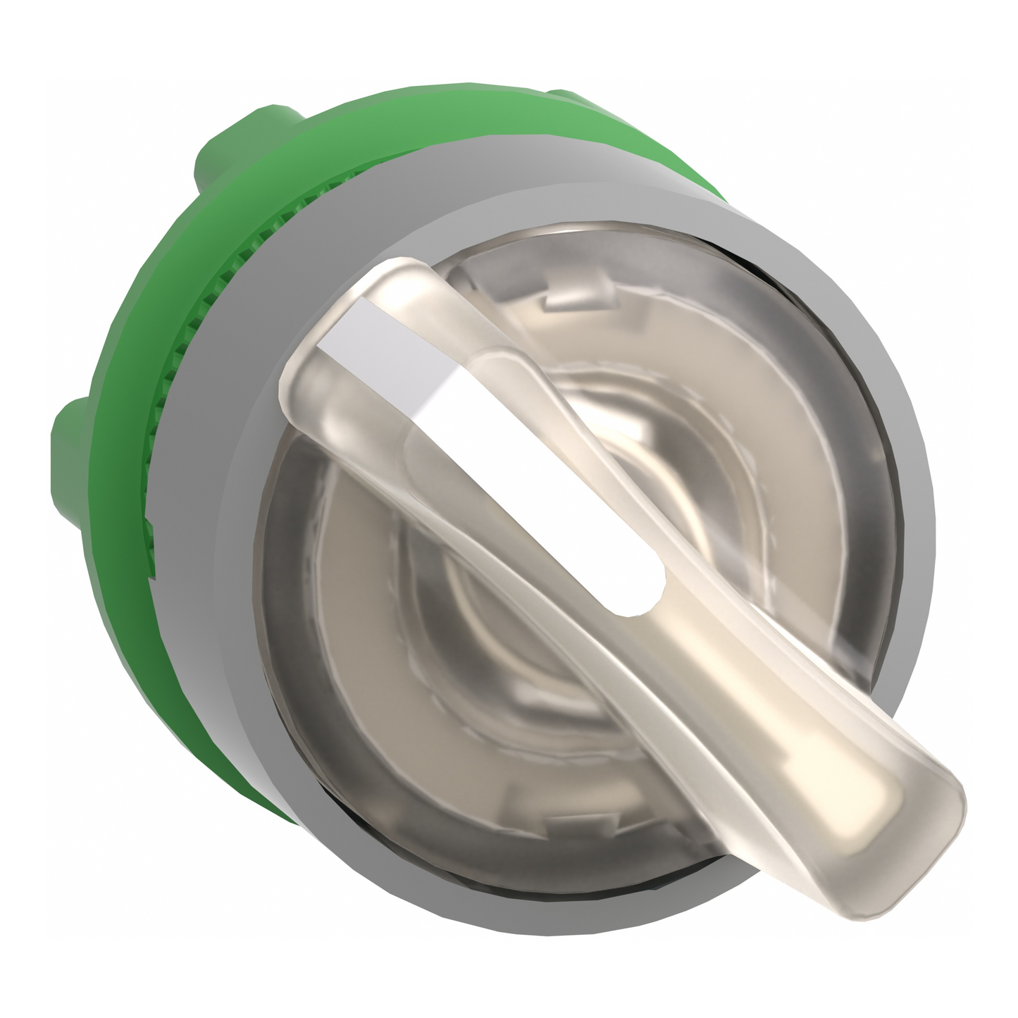 Schneider Electric-ZB5AK1413C0-Harmony XB5 - tête bouton tournant lum - Ø22 - col grise - 2 pos à rap. - blanc